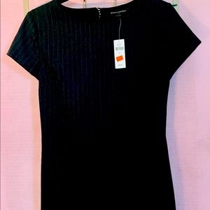 Banana republic black pinstriped dress
